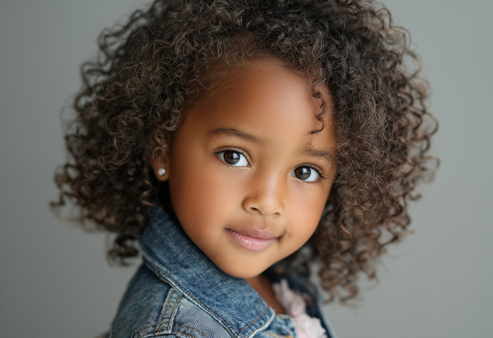 aspiring young child model black american confident
