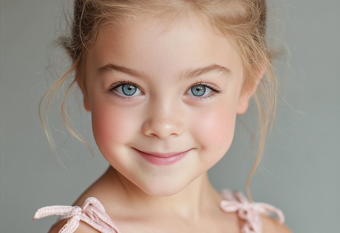 blonde hair blue eyes young girl model portrait