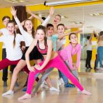 dance class group with boys and girls and instructor