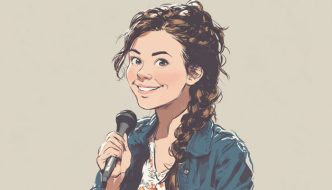 smiling teen girl comedian
